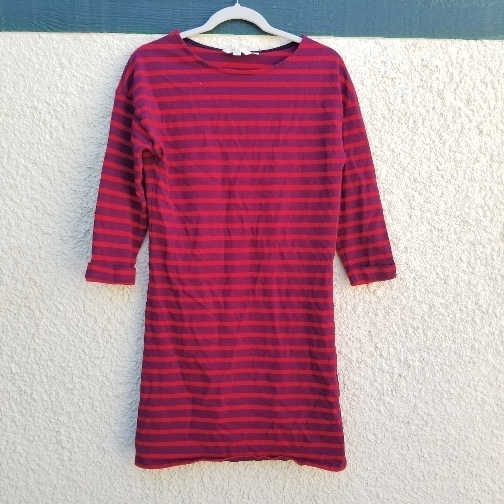 Boden Rosie 3/4 sleeve jersey dress red and purple size 6